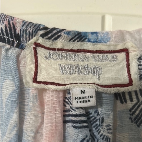 Johnny Was Floral Boho Blouse - Blue and Pink - Picture 2 of 3
